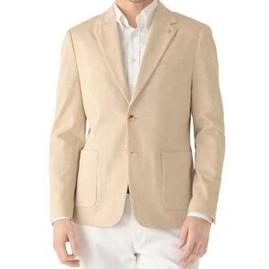 Men's Report Collection Modern-Fit Knit Sport Coat Sand Tan Blazer Suit NWT 40